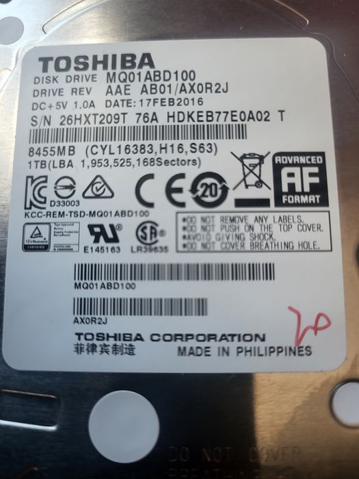 Харддиск Tochiba