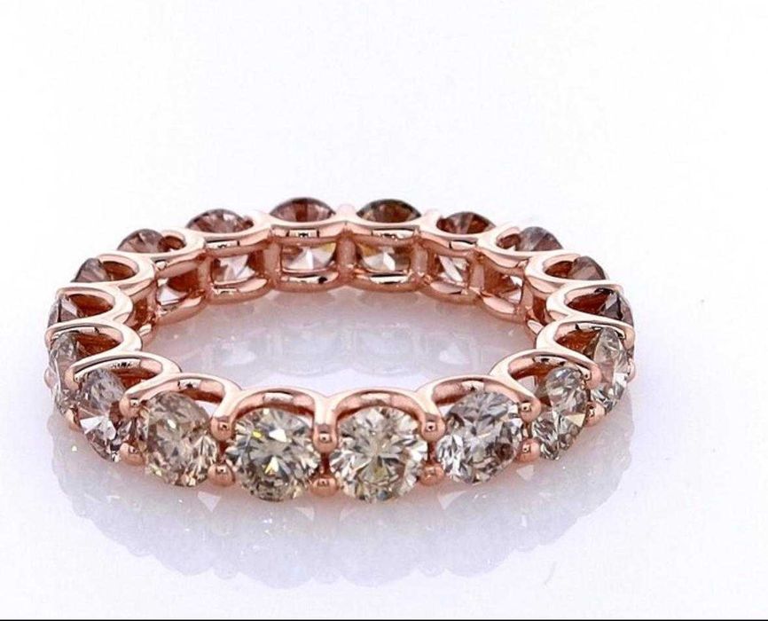 Inel aur roz eternity/tenis cu diamante naturale 3.50 ct -certificat