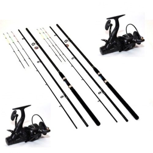 Set 2 Lansete Feeder cu 2 mulinete SportFish , compozit carbon, 3.90 m