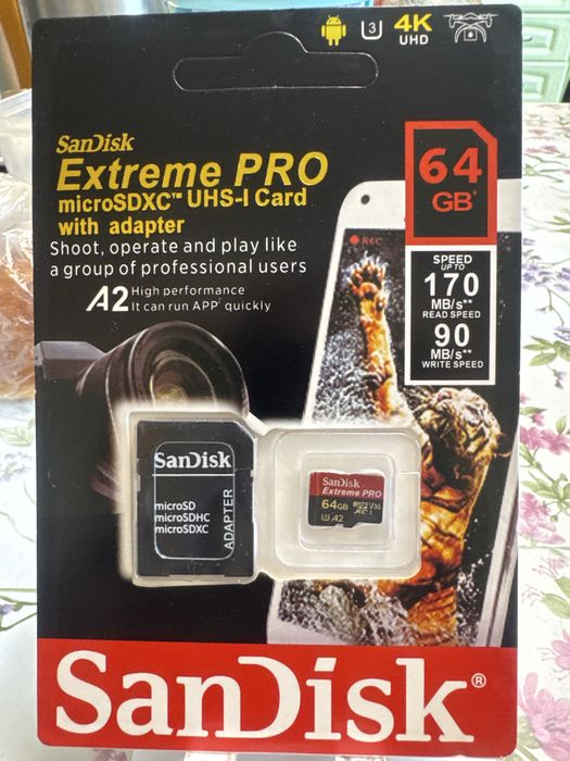 Карта памяти SanDlsk Xtreme PRO microSDXC 64 GB