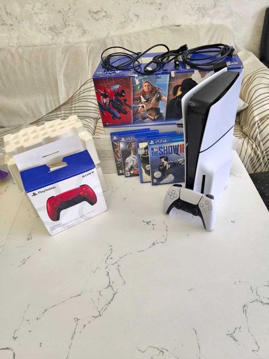 Playstation 5 Slim дисководом 1tb в идеальный 2 джойстк топ игры 4диск