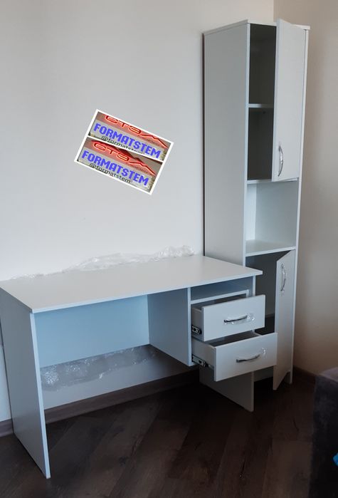 Письменный компьютерный стол и пенал двухдверный для дома