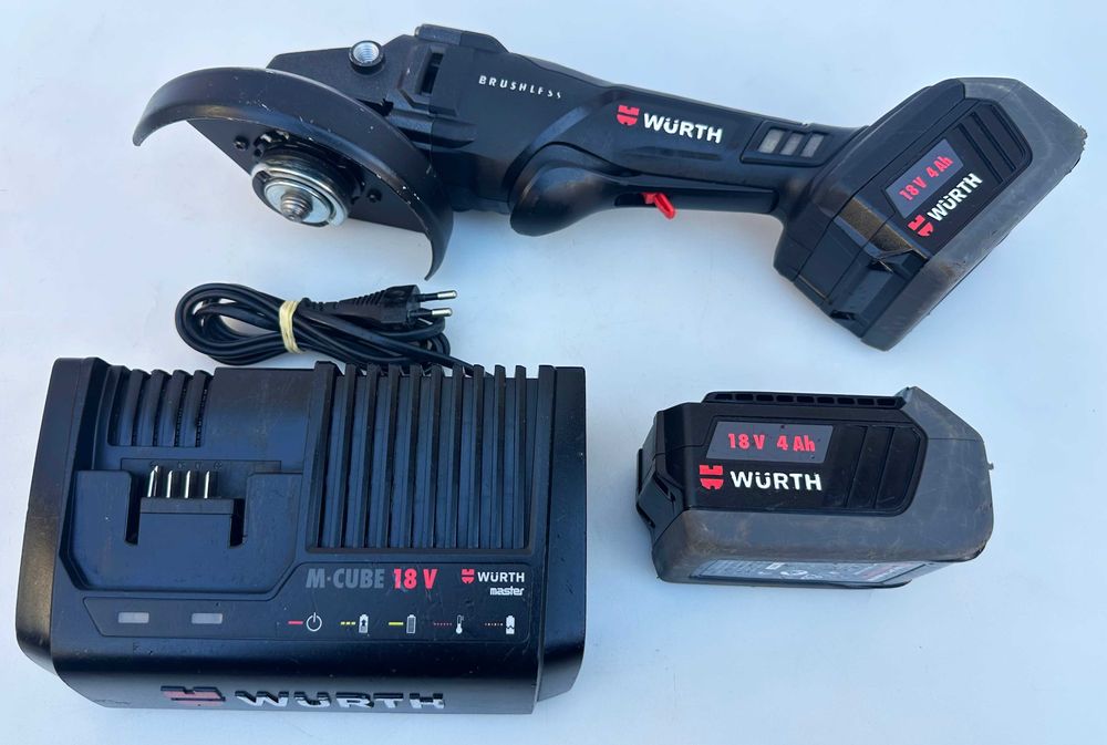 Wurth AWS 18-125 P M-Cube - Безчетков ъглошлайф 2x18V 4.0Ah