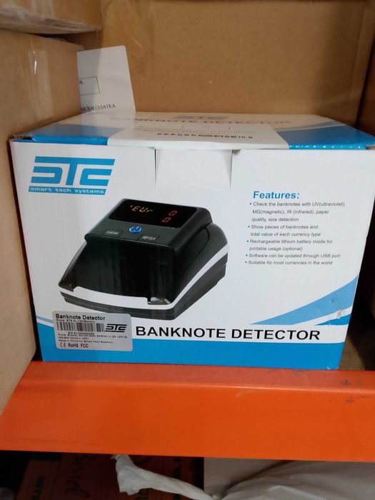 Детектор за фалшиви банкноти с ЕЦБ сертификация 12 месеца Гаранция
