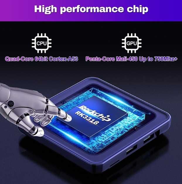 Смарт ТВ бокс H96 Max V12, Android 12, 4+32 GB, медиен плейър