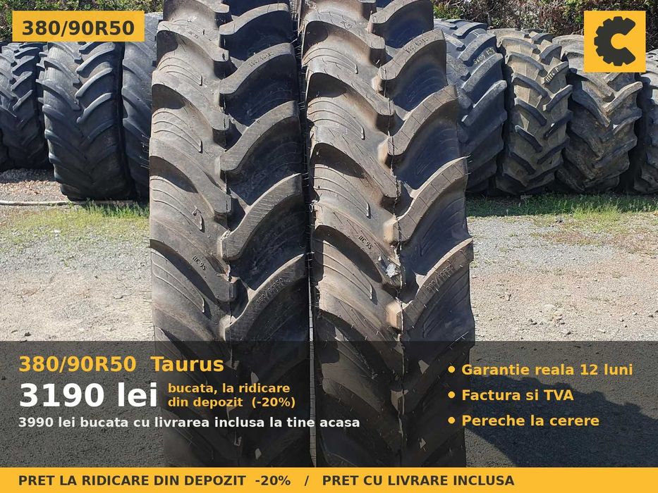 Anvelope Cauciucuri 380/90R50 380/90 R50 14.9R50 14.9-50 3809050 Taurus Prasitoare Tractor Roti Inguste SH Second Hand VERIFICATA Garantie 1 An