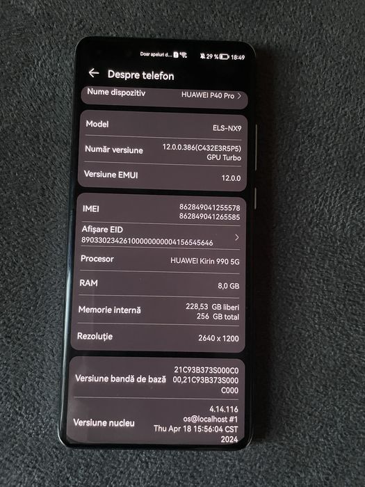 Huawei p40 pro în stare foarte bună fara zgârieturi , baterie 88%, negociabil !