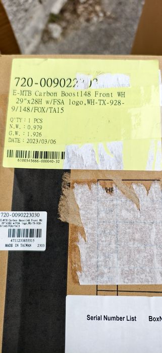FSA карбонов Wheelset 29,FSA i29 Carbon E-MTB Shimano HG 15x110/12x148