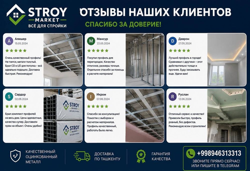 Профиль для гипсокартона со склада Оптом и розница