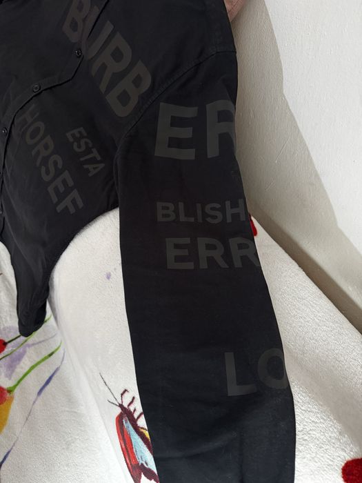 Cămașă Burberry – neagră, logo print – mărime XL