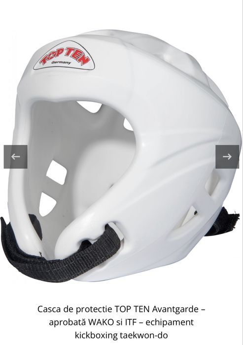 Casca “Avantgarde”, aprobata WAKO - TopTen, alb, M