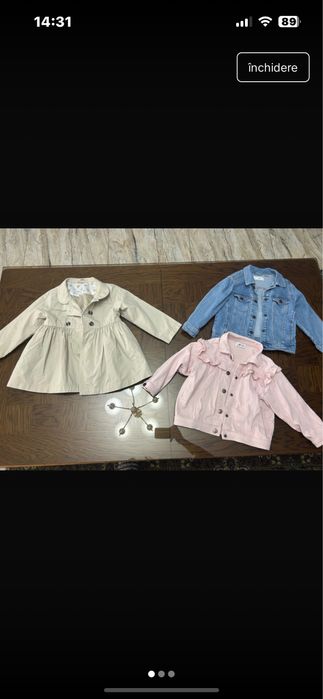 Trench geaca denim 98 fetita