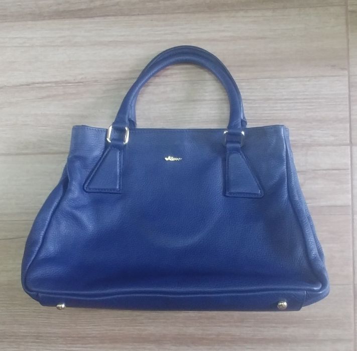 Geanta piele bleumarin