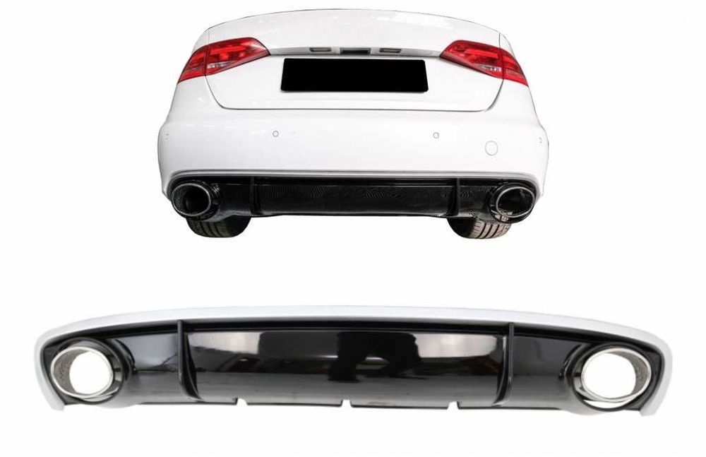 Difuzor Bara Spate si Tobe Audi A4 B8 Facelift (2012-2015) Sedan Avant RS4 Look