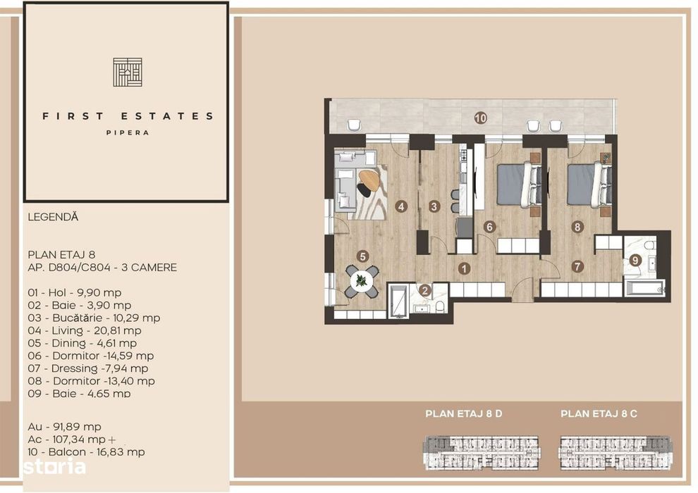Apartament 3camere| Pipera|Loc de parcare Subteran
