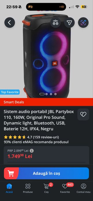 JBL  partybox 110  nou