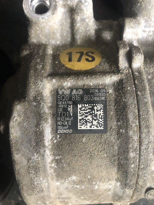 Compresor aer conditionat 5Q0816803 AC clima Vw Passat B8 Skoda octavia 3 FL NFL 2.0 TDI 1.6 TDI CRLB DCXA CKFC CRMB 2015-2023 5Q0816803