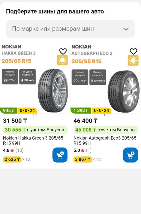 Продам летние шины 205/65/15