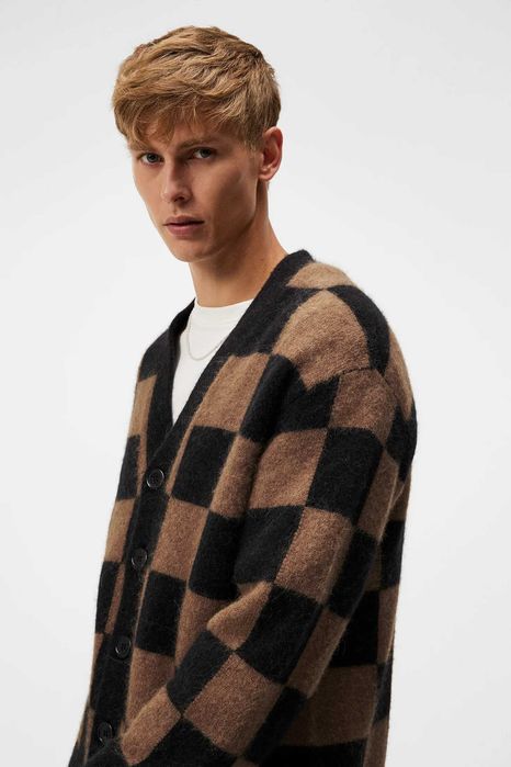 J. Lindeberg, Cardigan din lână Sammy, Negru, M