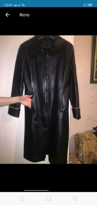 Продам женское кожаное пальто