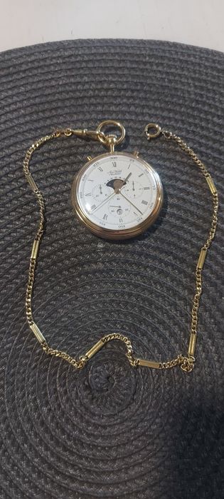 Ceas de Buzunar Aero Watch Neuchatel Moon Phase Chronograph Gold