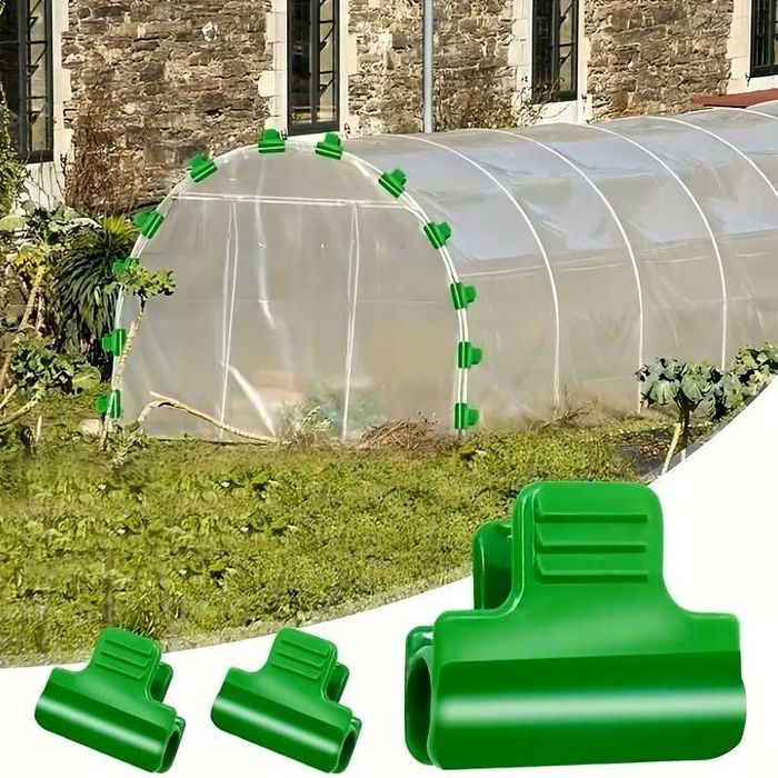 Комплект 50 броя скоби щипки клипси за парник оранжерия найлонов тунел