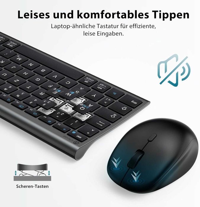 Безжична клавиатура и мишка за компютър, лаптоп и телефон