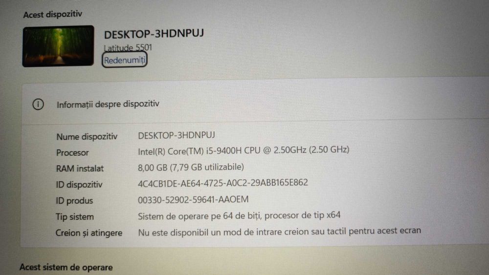 Laptop Dell Latitude 5501 i5-9400H