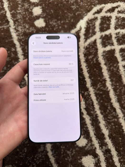 IPhone 16 PRO MAX 256 GB negru 96% bateria