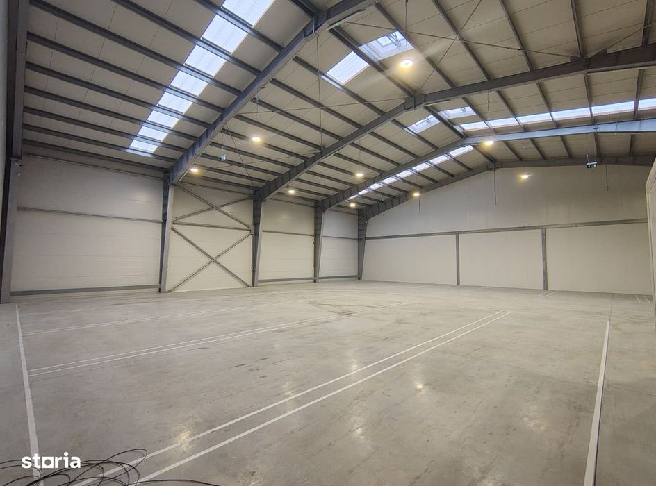 Hala nouă 600 mp, birouri, acces TIR, trifazic