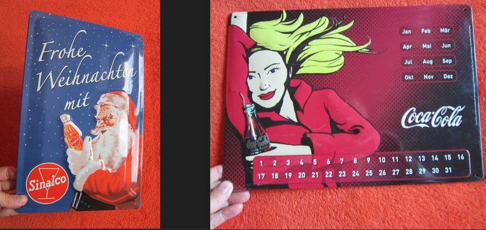 cadou rar Mos Craciun reclama metalica 3D +calendar perpetuu Coca Cola