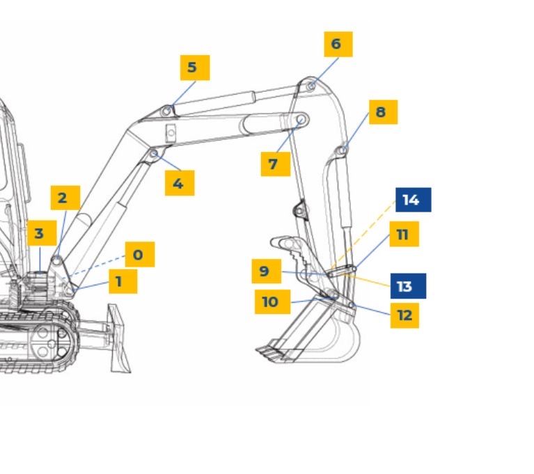 Bolturi si bucsi excavatoare Kubota