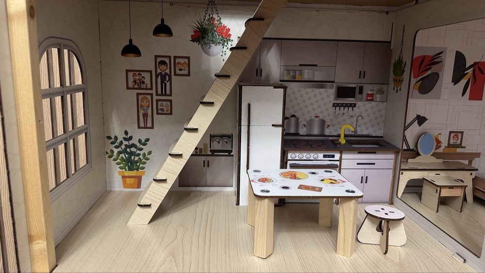 Детский деревянный домик для кукол