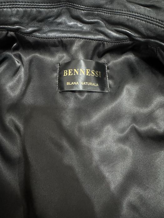 Blana naturala Bennessi  maneci din piele detasabile