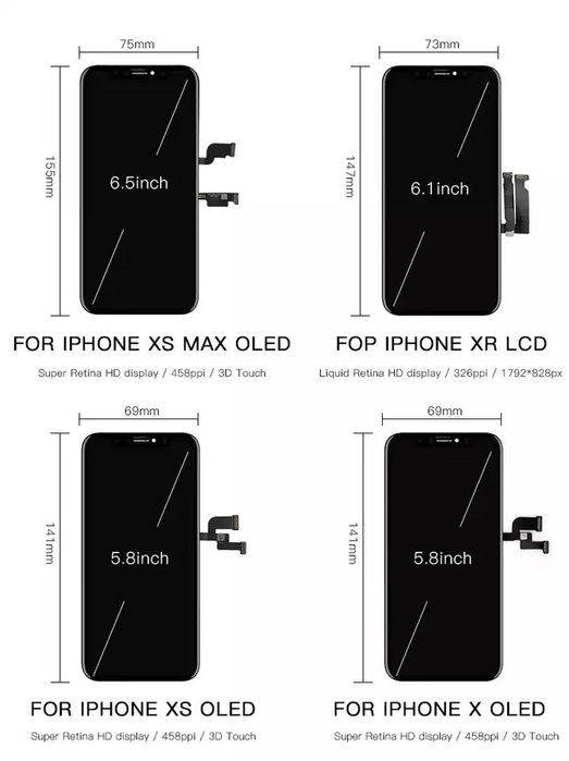 Display nou pentru iphone X Xs Xr 11 12 13 14 15 16 17 pro max plus  Xs max
