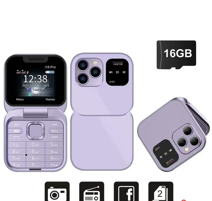 Сгъваем телефон i16 Pro Dual SIM 2G