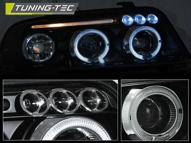 Far faruri Audi A4 B5 ANGEL EYES (1999 - 2000) look negru cu lupa NOU