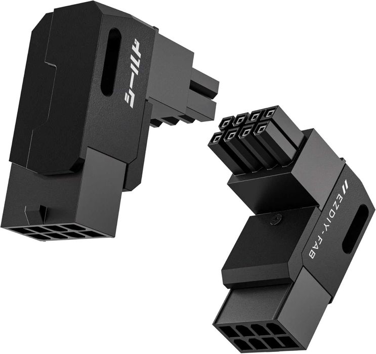 EZDIY-FAB Adaptor alimentare sursa PSU GPU PCIe 8 pini,90 grade,2 buc