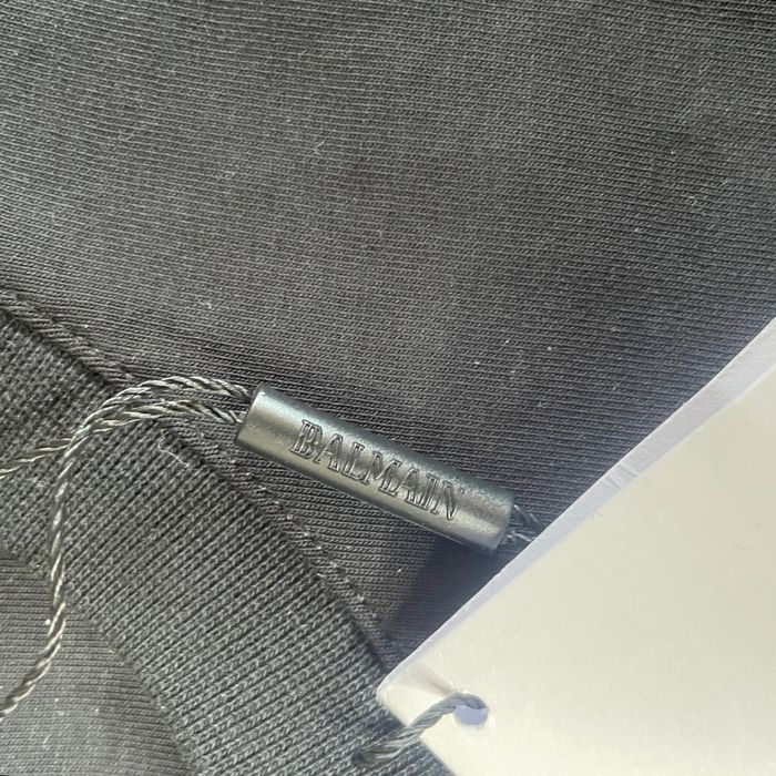 Bluza Balmain Paris  L  noua cu ericheta– crewneck negru, logo brodat