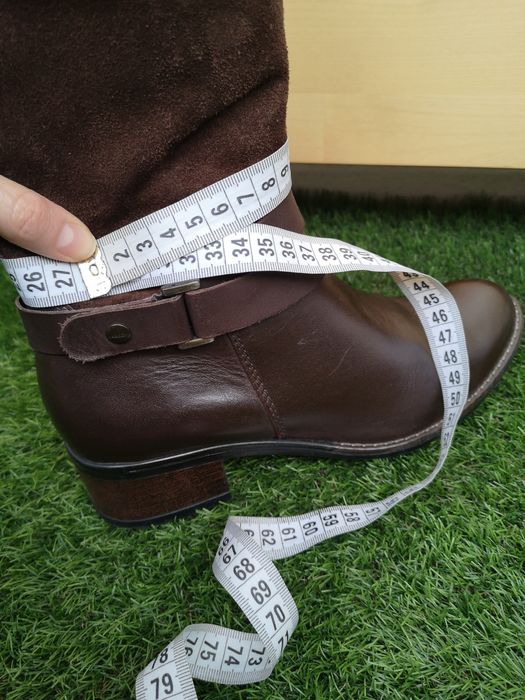 Cizme dama Lasocki piele 100%, înalte, toc jos, maro, mărime 37