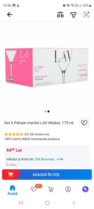 Pahare Martini LAV
