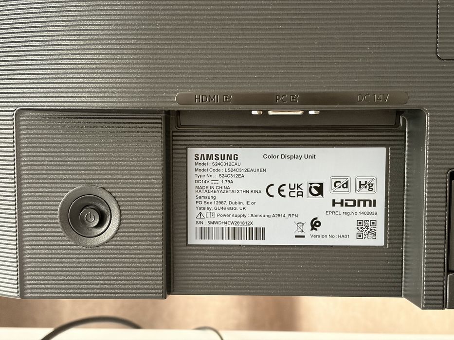 Монитор Samsung - почти не е използван. 24 инча, Full HD, 75hz, IPS, LED.