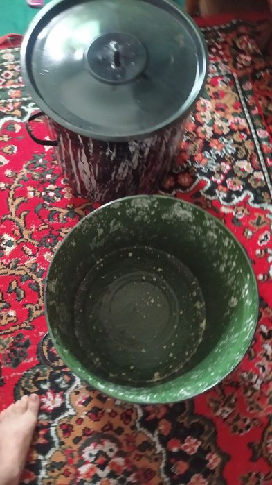 Эмалированные кастрюли и тазы