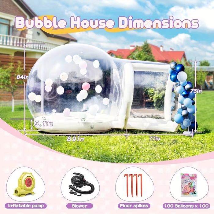 Надувной батут, Bubble Haus Dimensions