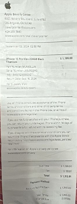 iPhone 15 Pro Max Black Titanium