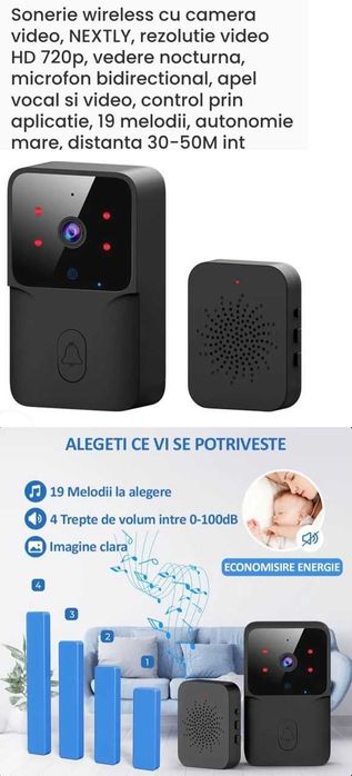 Sonerie inteligenta - audio + video - Tuya M8