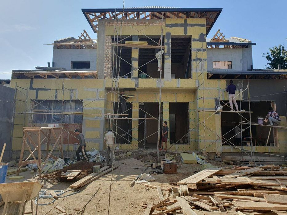 Базалт  йопштирш уйларни иссикдан совукдан фасад тарафдан утиплит клш