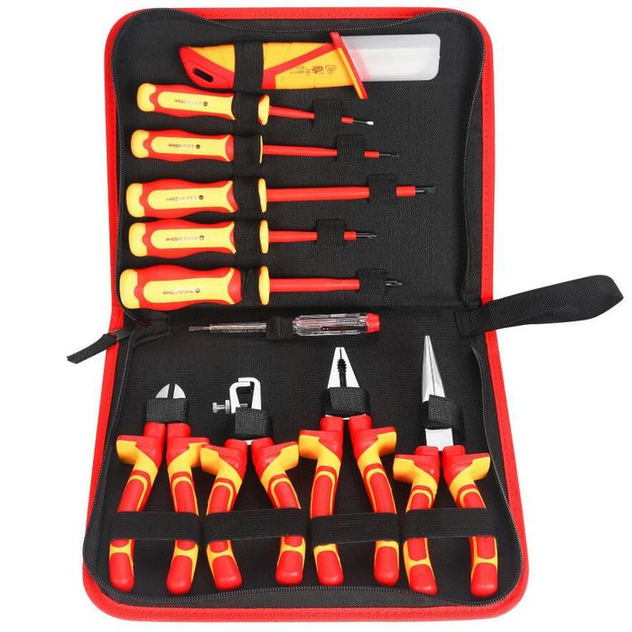Set scule izolate pentru electricieni, trusa 11 piese, Kraft