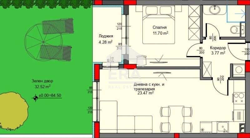 Южен двустаен апартамент с веранда за продажба в новострояща се сграда