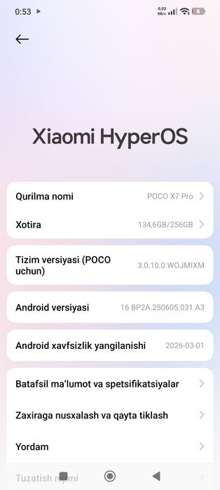Poco X7 pro  xotira 256/8+8 , ideal karobka dakument bor